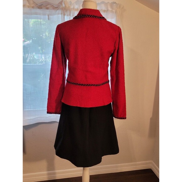 Peck & Peck Vintage Red Retro Jacket Nubbly Weave Classic Retro sz 4 - Picture 3 of 12